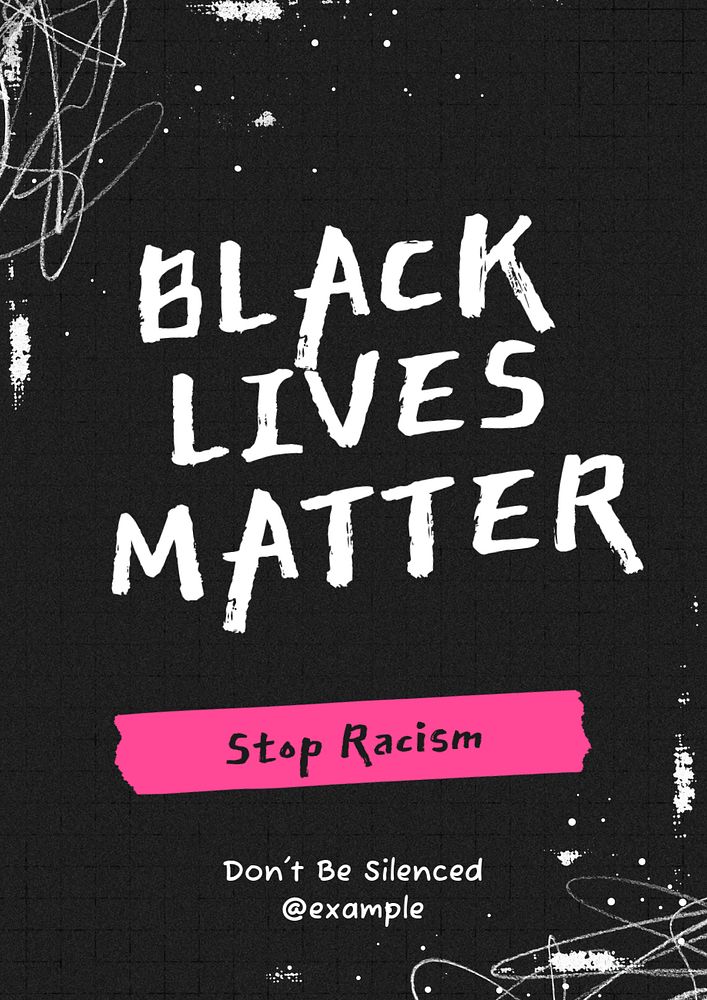 Black Lives Matter poster template, editable text and design