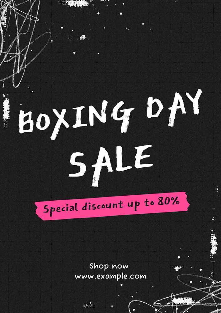 Boxing day sale poster template, editable text and design