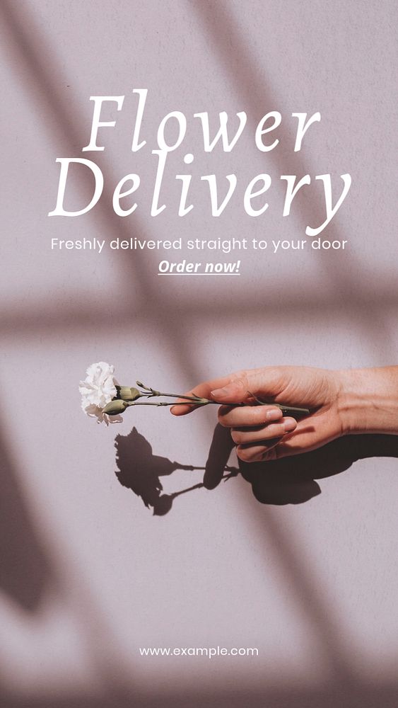 Flower delivery Instagram story template, editable text