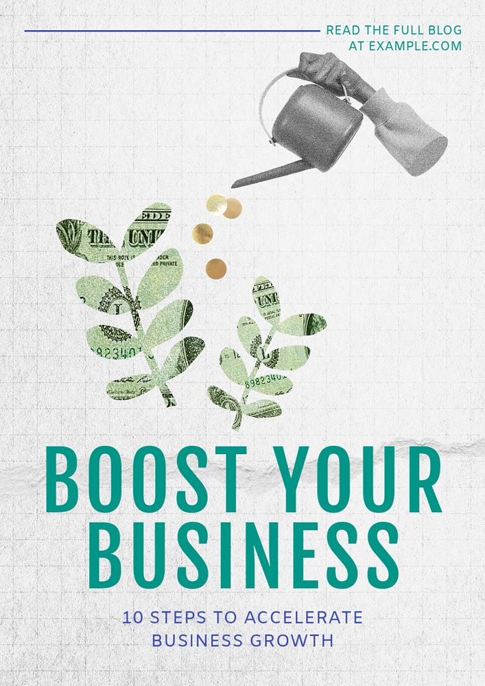 Boost business poster template, editable text and design