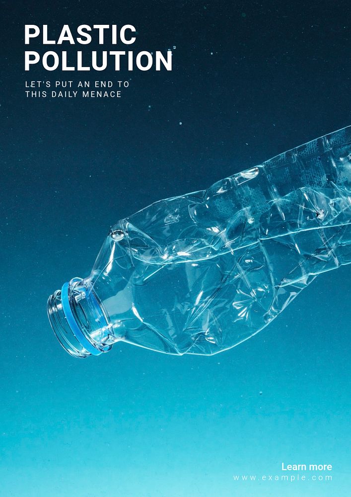 Plastic pollution poster template, editable text and design