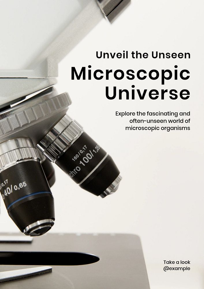 Microscopic poster template, editable text and design