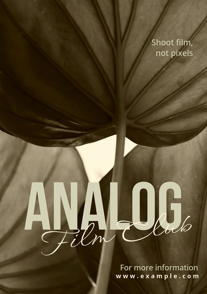 Analog film club poster template, editable text and design