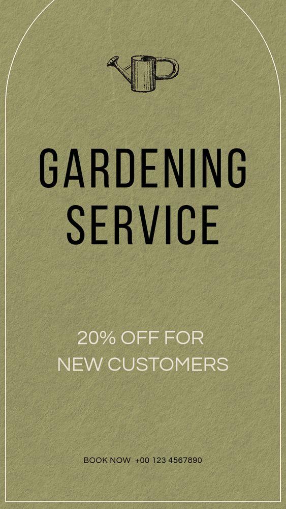 Gardening service social story template, editable design