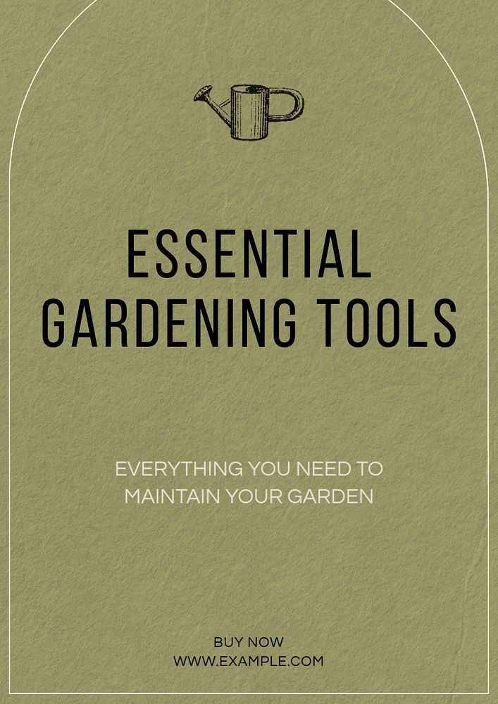 Gardening tools poster template, editable text