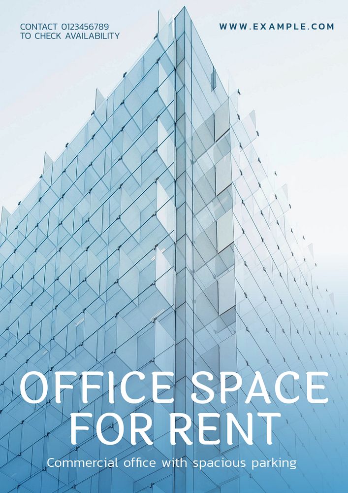 Office space poster template, editable text and design