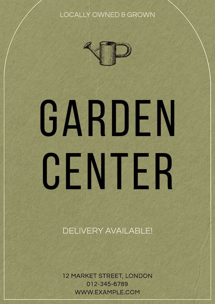 Garden center poster template, editable text