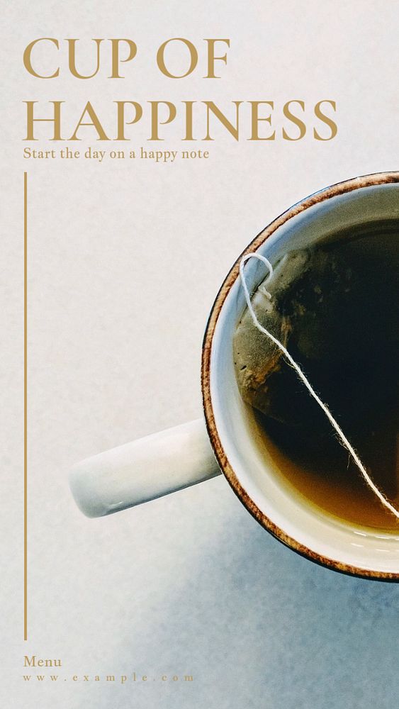 Cup of happiness Instagram story template, editable text