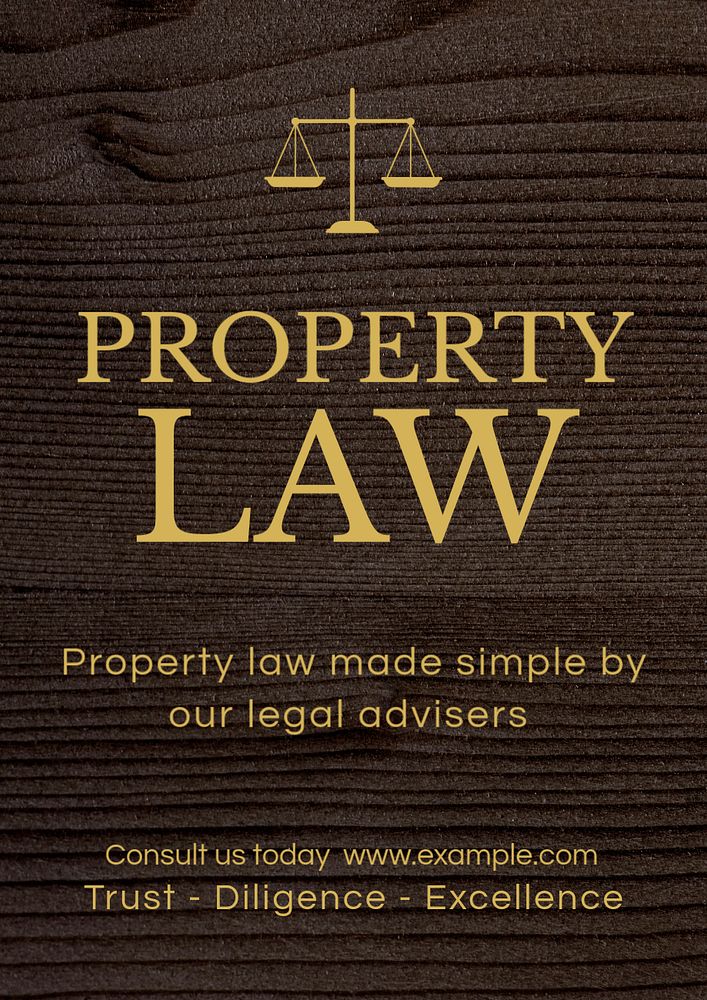 Property law poster template, editable text