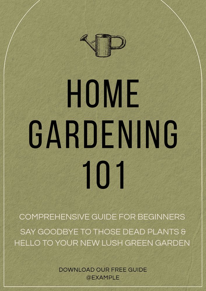 Home gardening poster template, editable text