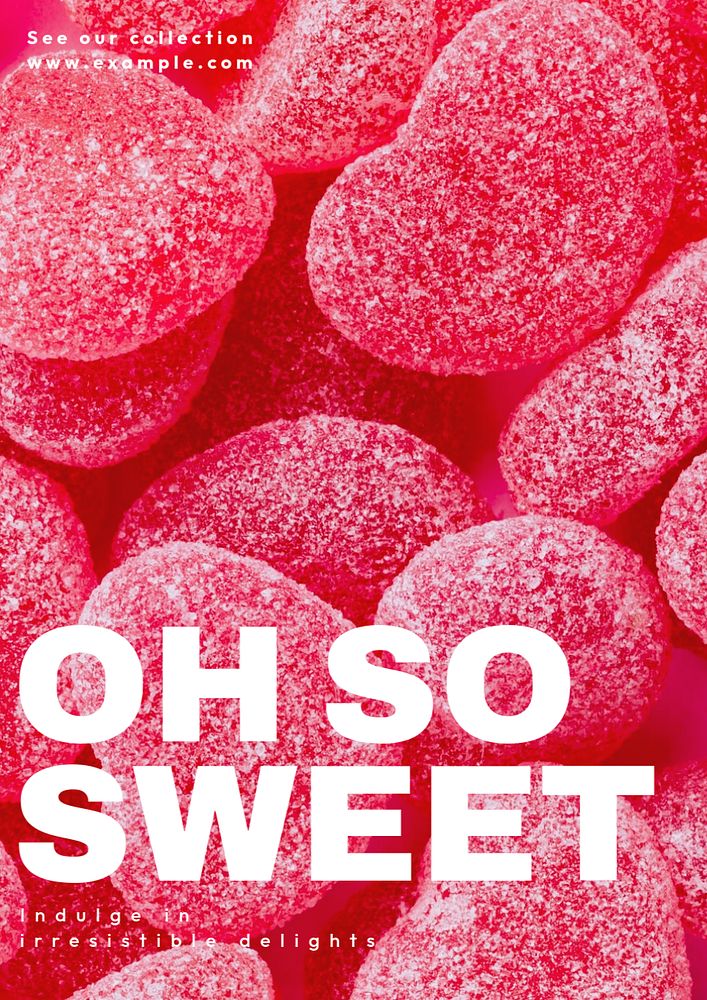 Sweets poster template, editable text and design