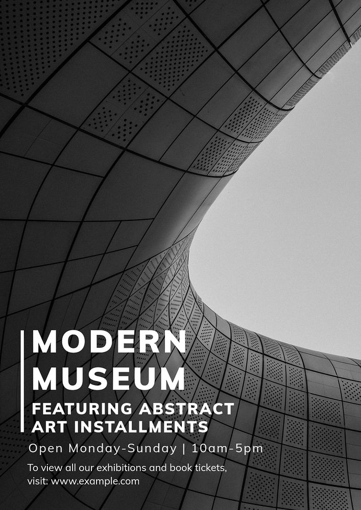 Modern museum poster template, editable text and design