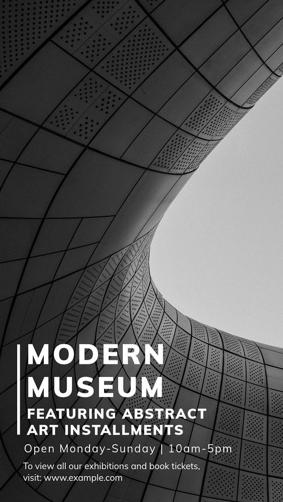 Modern museum Instagram story template, editable text