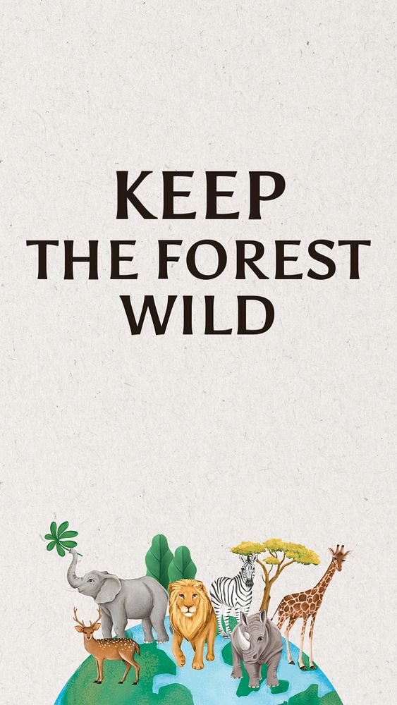 Keep the forest wild social story template, editable design