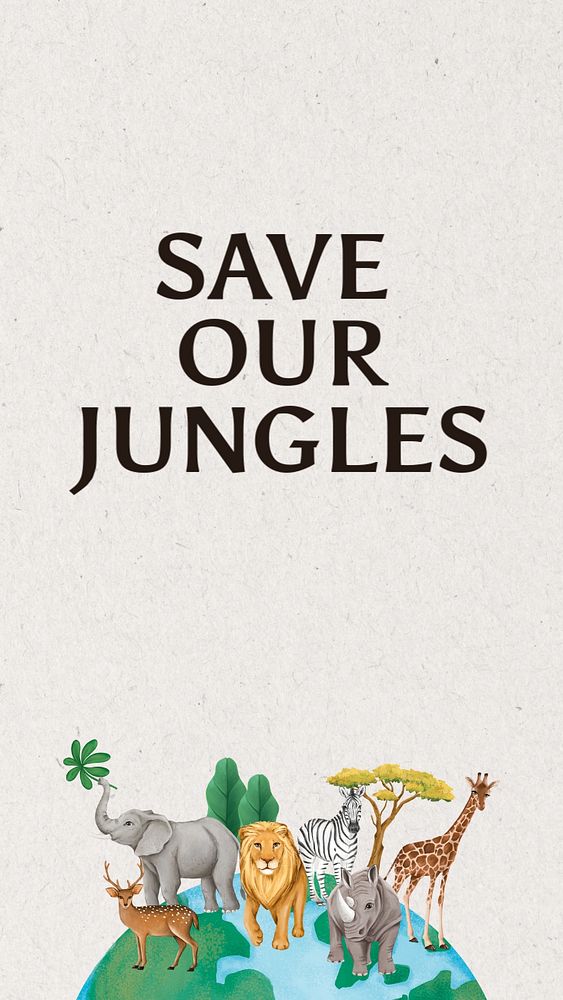 Save our jungles social story template, editable design