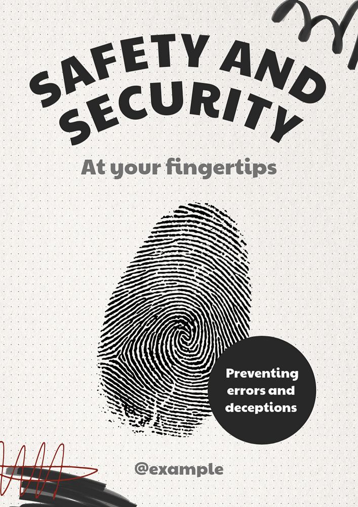 Security  poster template, editable text and design