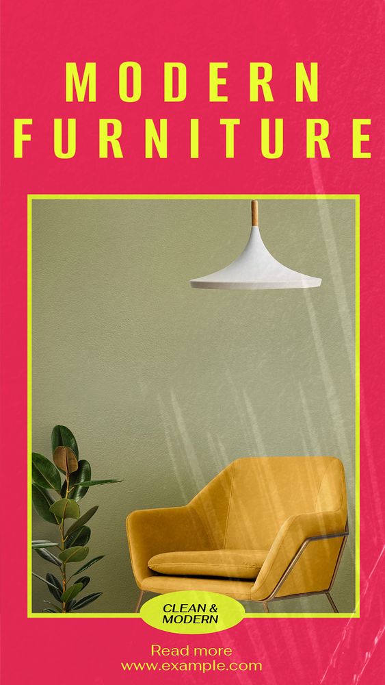 Furniture poster template, editable text & design Instagram story template, editable text