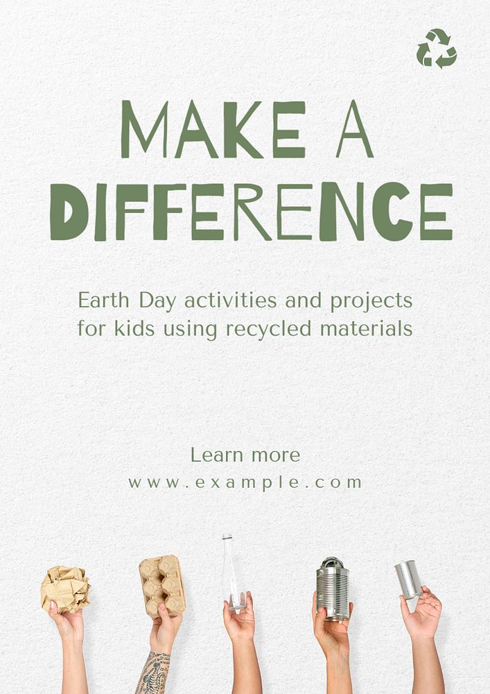 Earth Day activities poster template, editable text