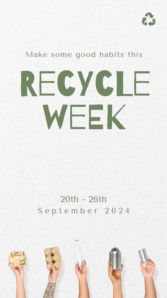 Recycle week social story template, editable design