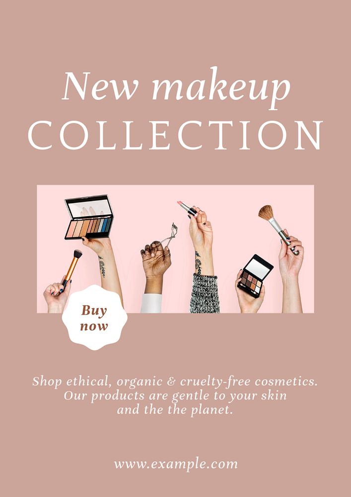 New makeup collection  poster template, editable text and design