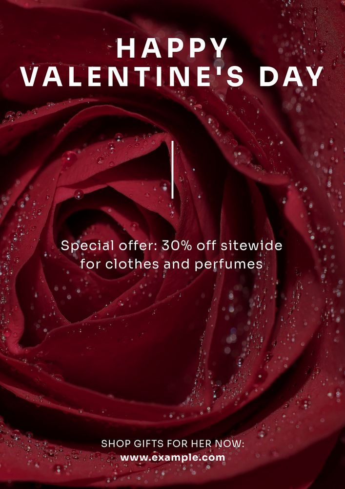 Valentine's day sale  poster template, editable text and design