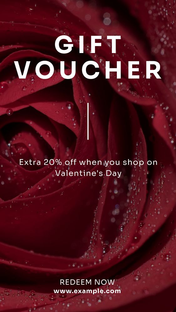 Gift voucher  Instagram story template, editable text