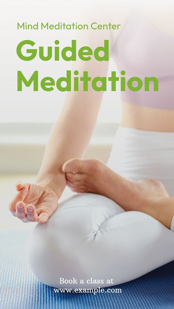 Guided meditation Instagram story template, editable text
