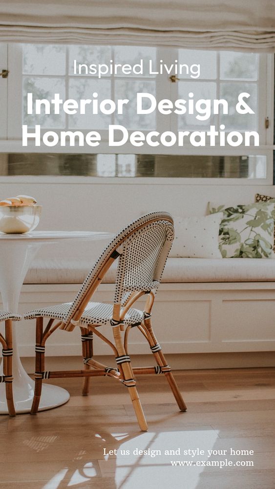 Interior design  Instagram story template, editable text