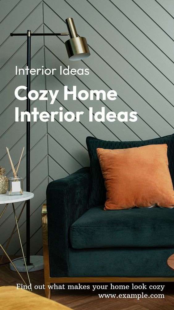 Interior ideas  Instagram story template, editable text