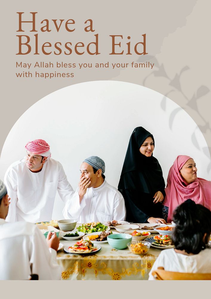 Have a blessed Eid  poster template, editable text and design