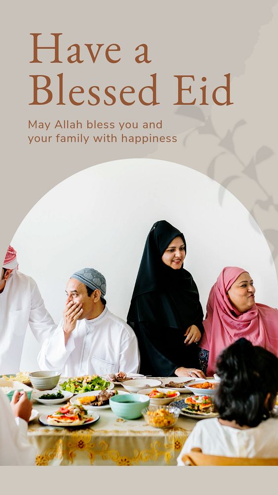 Have a blessed Eid  Instagram story template, editable text