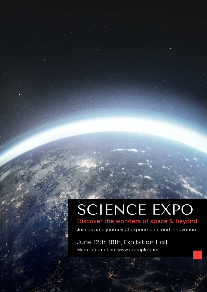 Science expo  poster template, editable text and design