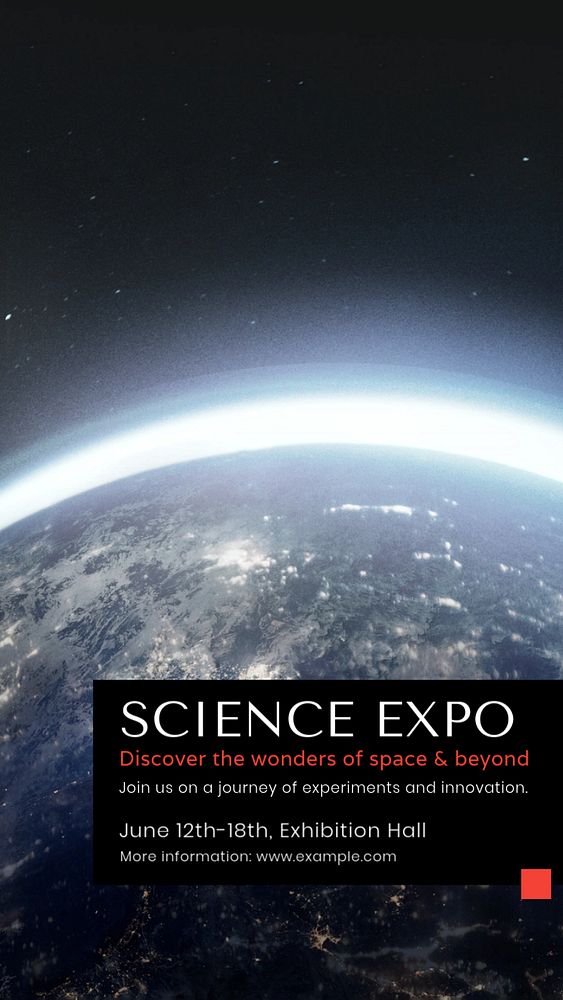 Science expo  Instagram story template, editable text