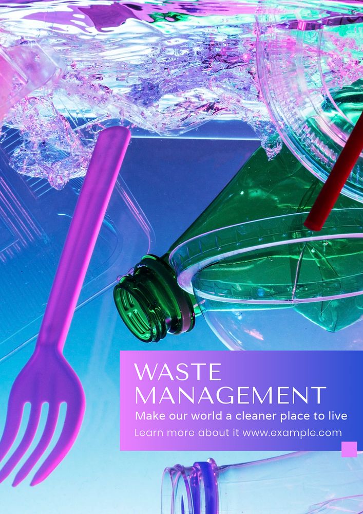 Waste management  poster template, editable text and design