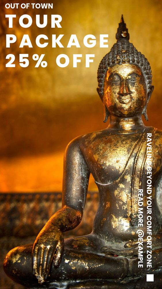 Tour package Instagram story template, editable text