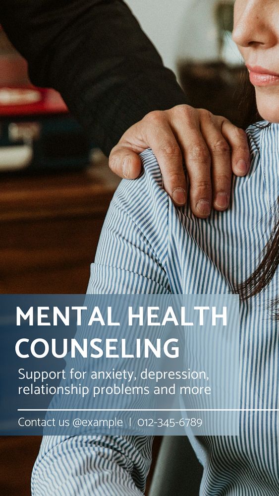 Mental health counseling  Instagram story template, editable text