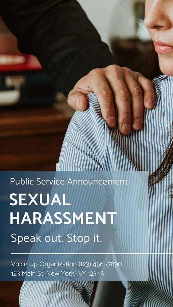 Sexual harassment  Instagram story template, editable text