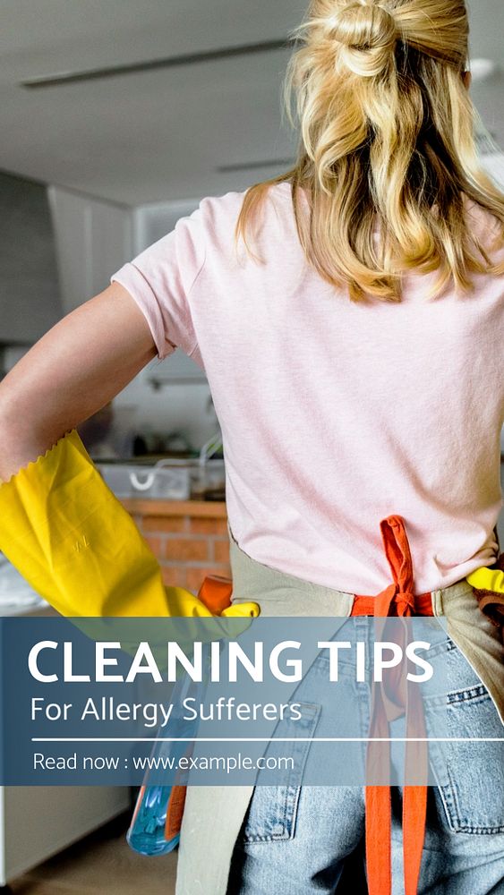 Cleaning tips  Instagram story template, editable text