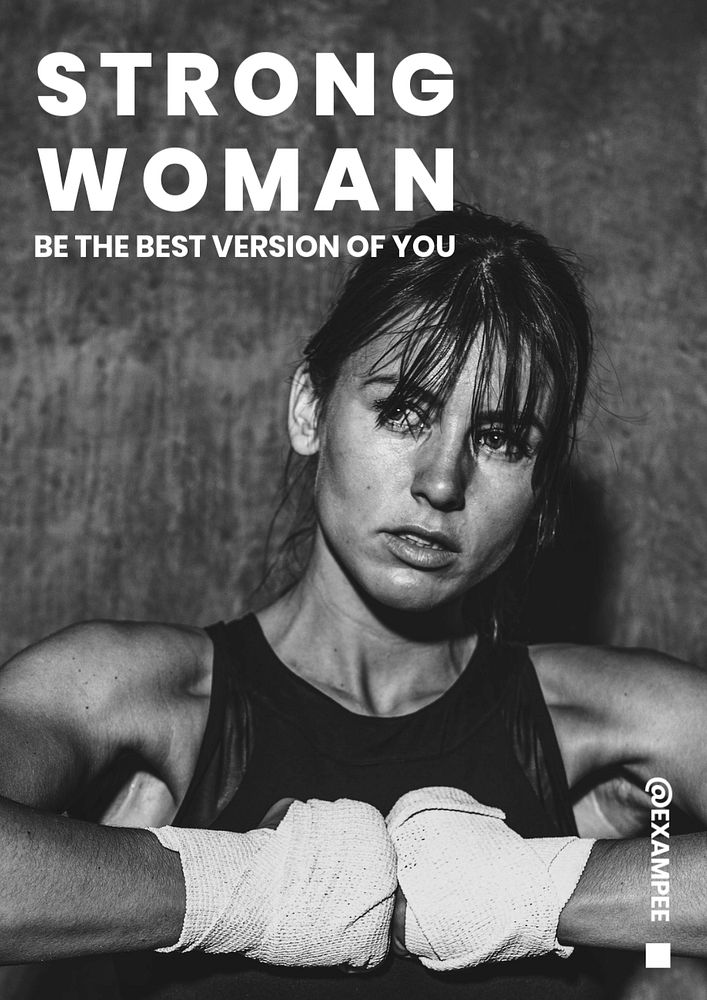 Strong woman  poster template, editable text and design