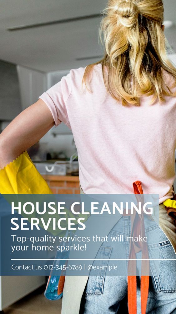 House cleaning services  Instagram story template, editable text