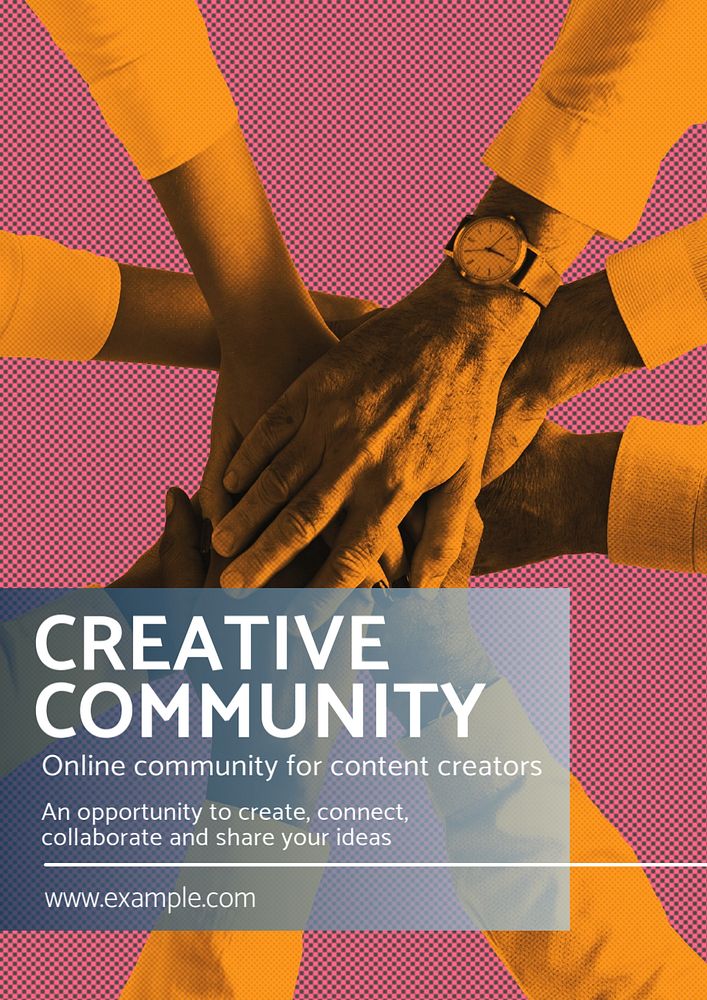 Creative community  poster template, editable text and design