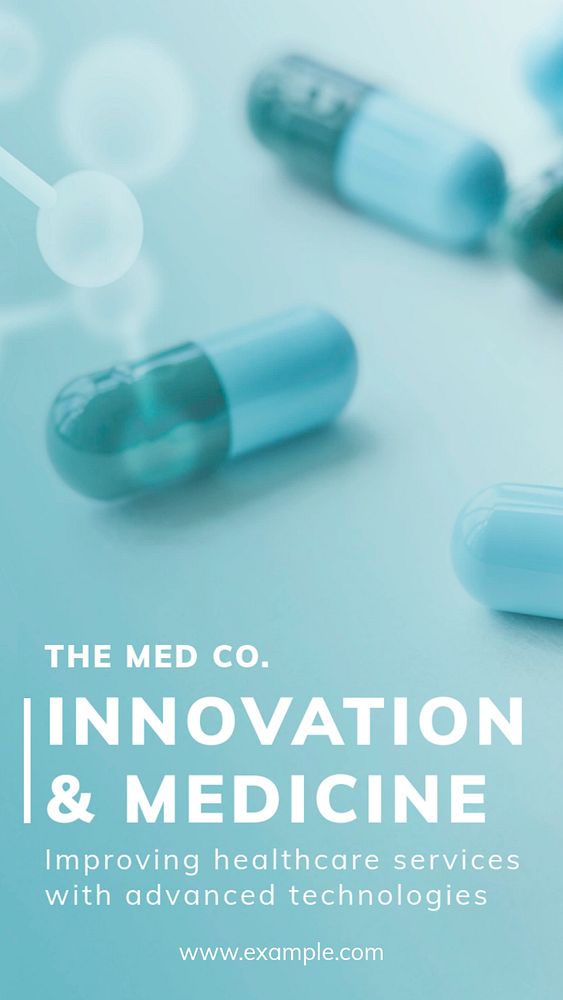 Innovation & medicine  Instagram story template, editable text