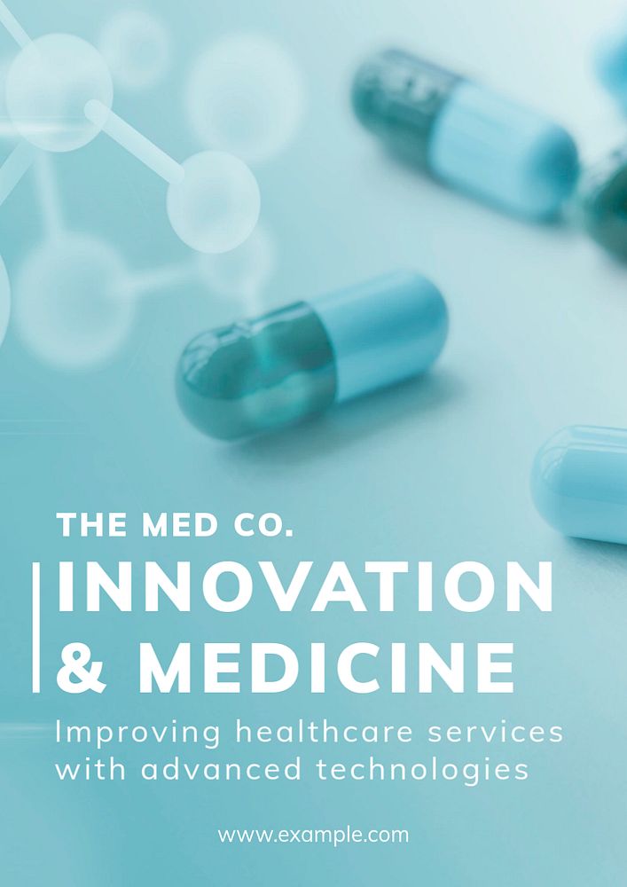 Innovation & medicine  poster template, editable text and design