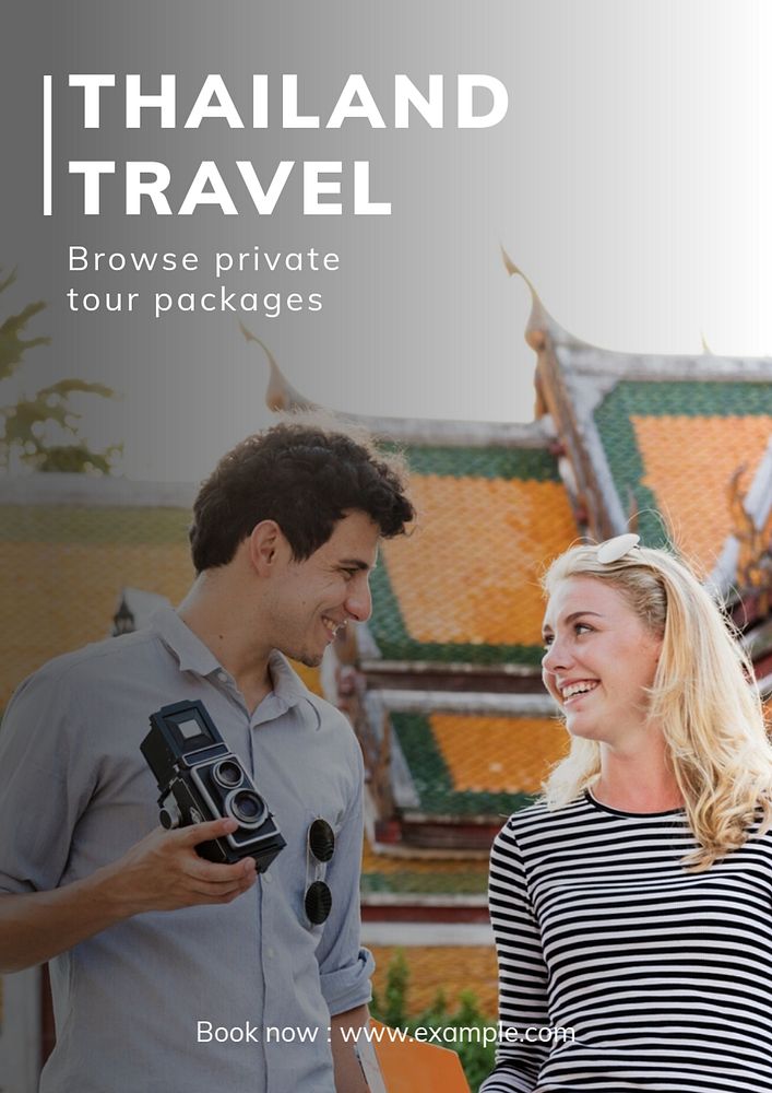 Thailand travel  poster template, editable text and design