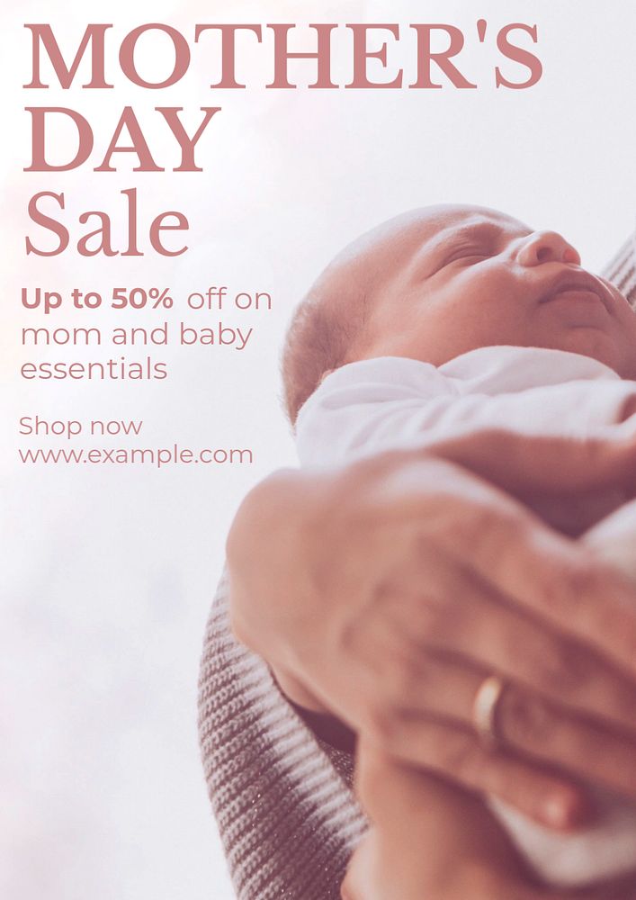 Mother's day sale  poster template, editable text and design