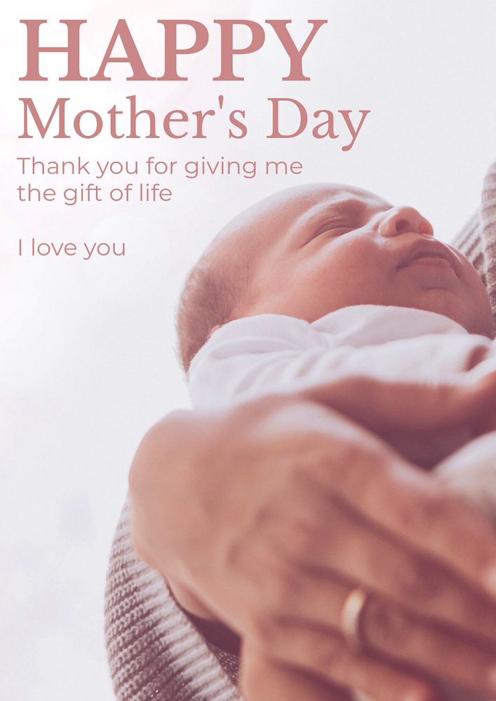 Happy mother's day  poster template, editable text and design