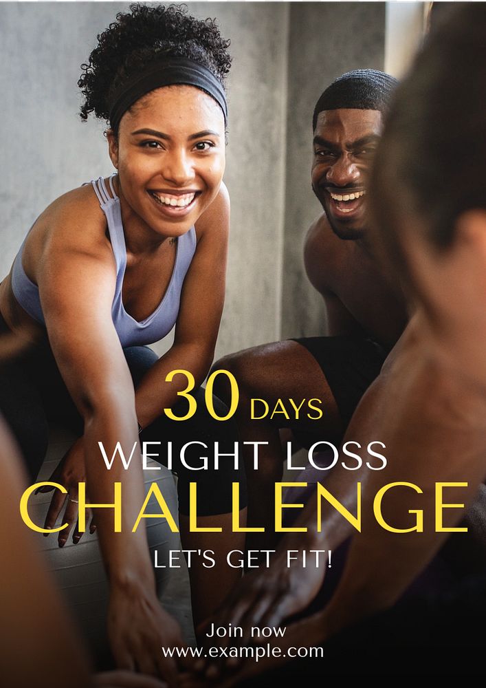 Weight loss challenge  poster template, editable text and design