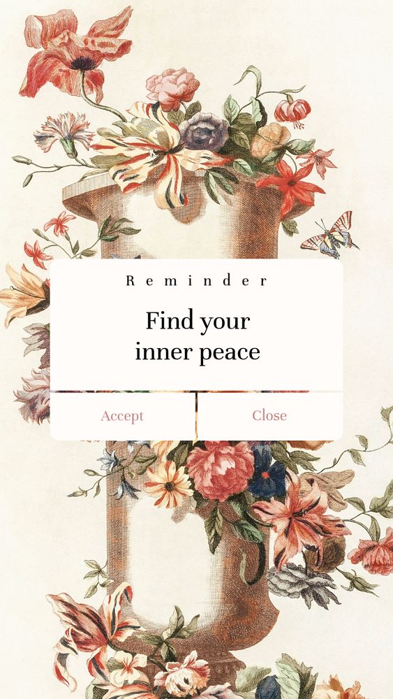 Inner peace  Instagram story template, editable text