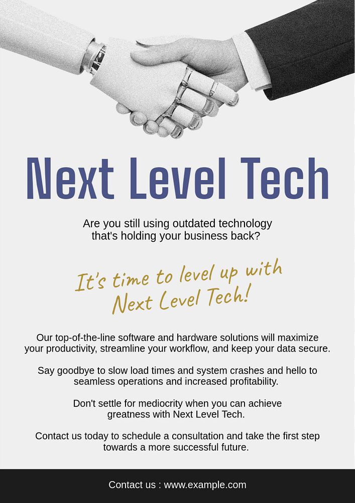 Next level tech poster template, editable text