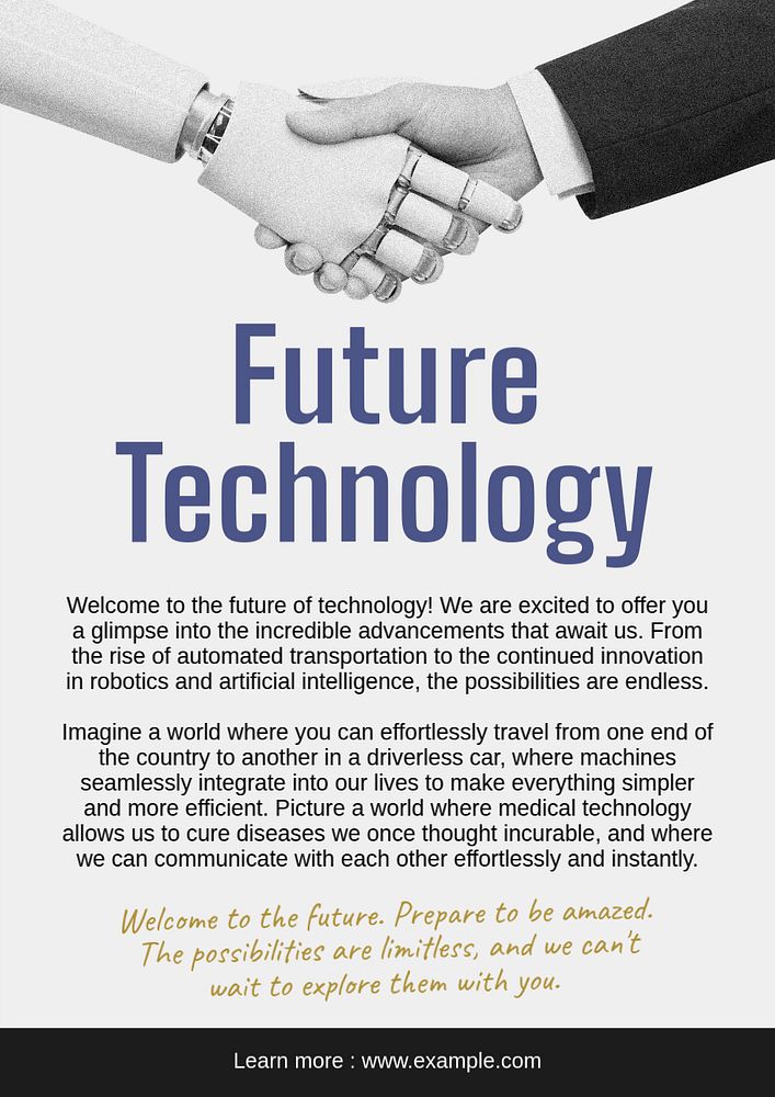 Future technology poster template, editable text